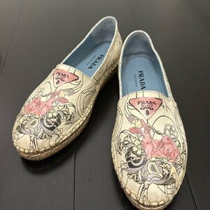 PRADA 20mm Jacquard Multicolor Floral Espadrilles 39